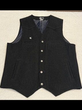 WYOMING TRADERS WOOL VEST HORSE BUTTON CLOSURE SIZE XXL